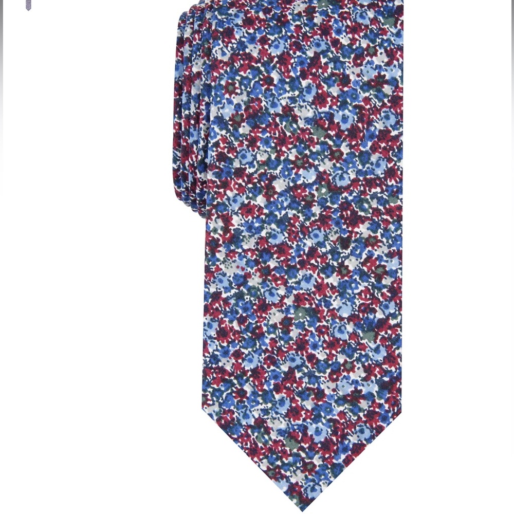 Bar III Blue and Red Floral Tie